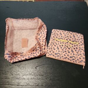 Pink Leopard Travel Pouch Set